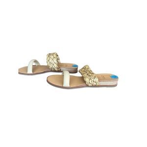 Dolce Vita Womens Natural Raffia Braid Slip On Slide Flat Sandal Size 7.5